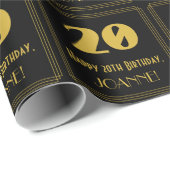 20番目の誕生日-インスパイアアールデコ検索「20」 & Name ラッピングペーパー (ロールコーナー)