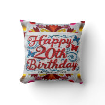 20祝誕生日装飾用クッションで
