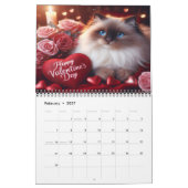 20祝XX年の猫の休日 カレンダー (2月 2027)
