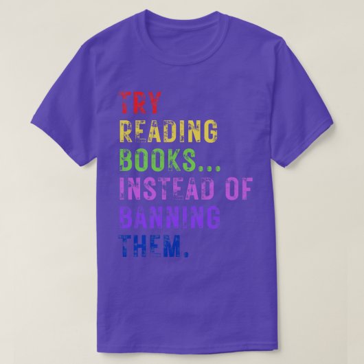 20禁止読する代わりに本を試しなさい Tシャツ (デザイン正面)