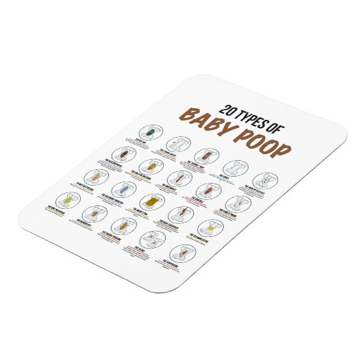 20種類のベビーウンチ冷蔵庫用マグネット3x4 マグネット (左側)