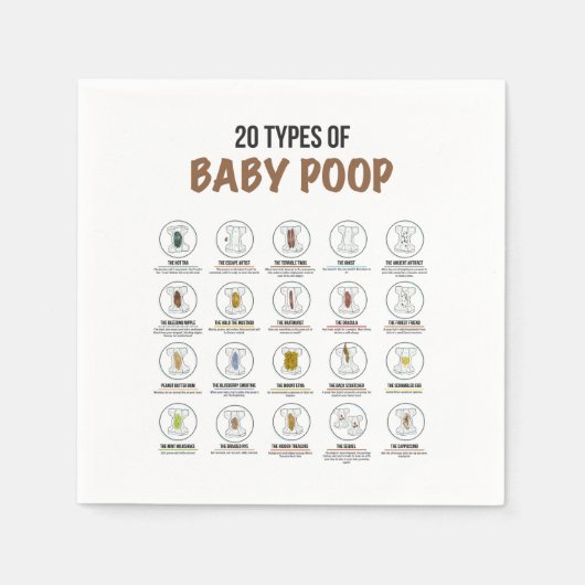 20種類のベビーウンチ(50)紙ナプキン スタンダードカクテルナプキン (正面)