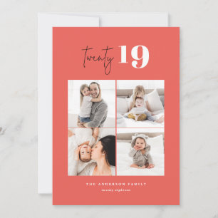 20種類のボールドグラフィックマルチフォト新年 シーズンカード