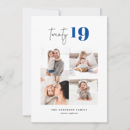 20種類のボールドグラフィックマルチフォト新年 シーズンカード (正面)