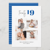 20種類のボールドグラフィックマルチフォト新年 シーズンカード (正面/裏面)