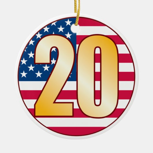 20米国の金ゴールド セラミックオーナメント (正面)