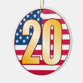 20米国の金ゴールド セラミックオーナメント (左)