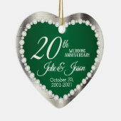 20結婚周年 |エメラルドとシルバー セラミックオーナメント (右)