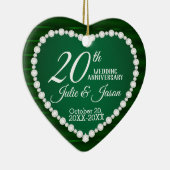 20結婚周年 |エメラルドとシルバー セラミックオーナメント (右)