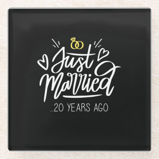 20結婚周年 ガラスコースター (正面)
