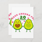 20結婚周年| 夫ギフトRSVP ca 出欠カード (正面/裏面)