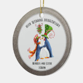 20結婚年ペ結婚したンギン・シルバー セラミックオーナメント (左)