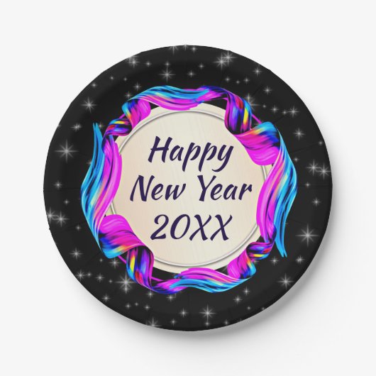 20絵を描xx年20月7日の夜の空のリボン ペーパープレート (正面)