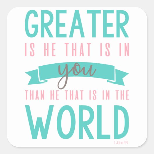 20聖書の聖句クリスチャンのシール スクエアシール (正面)