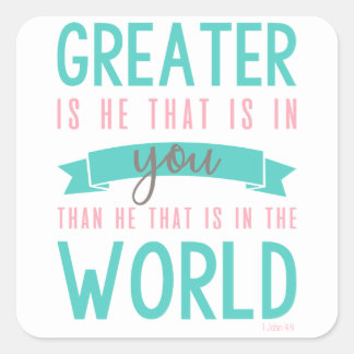 20聖書の聖句クリスチャンのシール スクエアシール