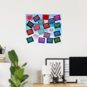 20色のバレーボール引用文 ポスター (ホームオフィス)