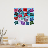 20色のバレーボール引用文 ポスター (キッチン)