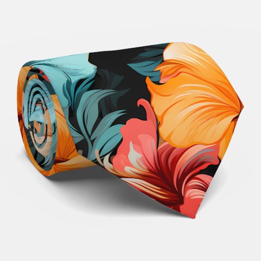 #20花柄 ネクタイ (ロール)