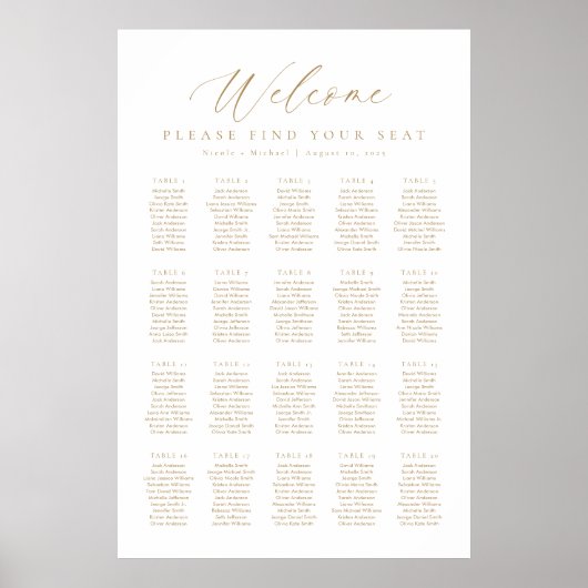 20表ウェルカムシーティングチャート ポスター (正面)