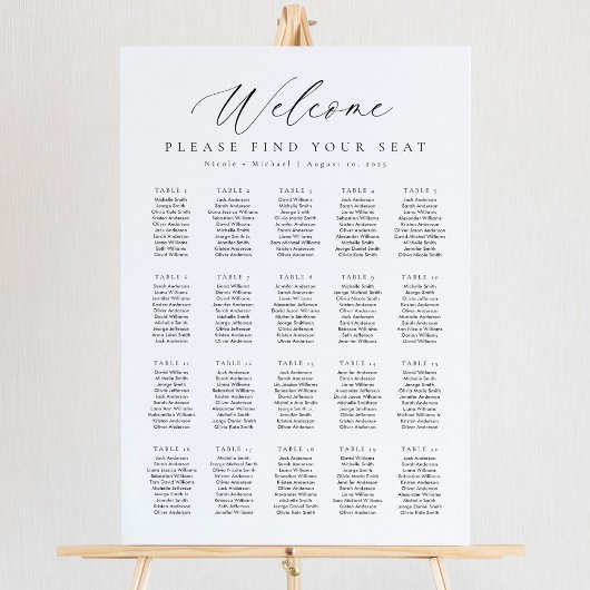 20表ウェルカムシーティングチャート ポスター