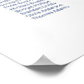 20表エレガント青フローラの結婚座席表 ポスター (角)