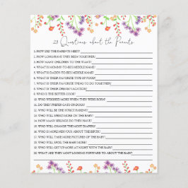 20親の赤ちゃんシャワーゲームに関する質問