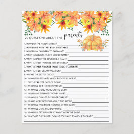 20親の赤ちゃんシャワーゲームに関する質問