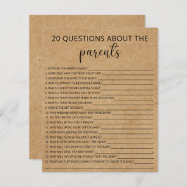 20親の赤ちゃんシャワーゲームに関する質問