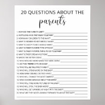 20親の赤ちゃんシャワーゲームに関する質問