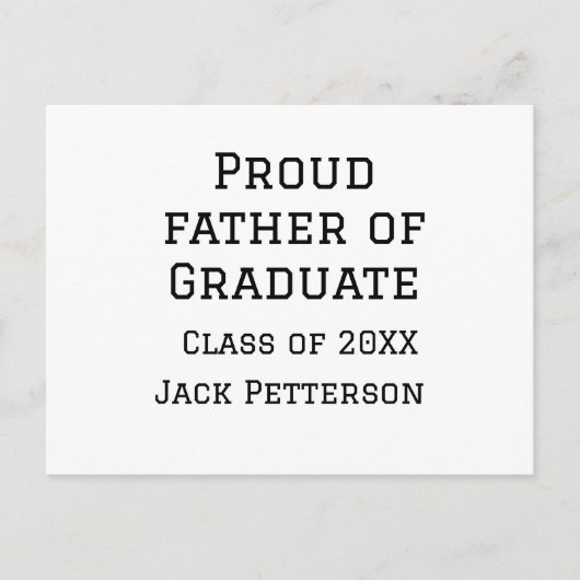 20誇りを持ったXXの大学院生の父親が名前を追加 ポストカード (正面)