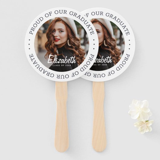 20誇りを持ったXX卒シンプル業写真 ハンドファン (正面&裏面)