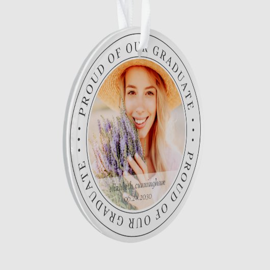 20誇りを持ったXX卒業モダン写真 オーナメント (正面)