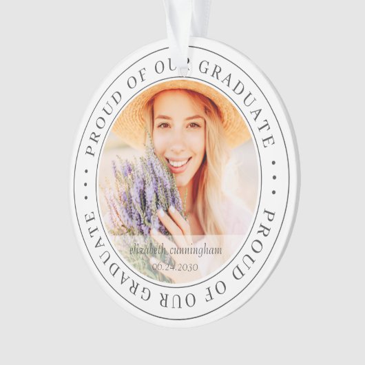 20誇りを持ったXX卒業モダン写真 オーナメント (正面)
