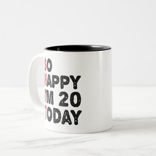 20誕生日おめでとう今日は20ギフトおもしろい ツートーンマグカップ (正面左)
