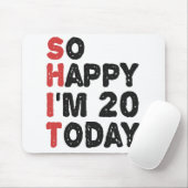 20誕生日おめでとう今日は20ギフトおもしろい マウスパッド (マウス)