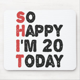 20誕生日おめでとう今日は20ギフトおもしろい マウスパッド
