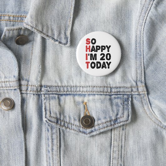 20誕生日おめでとう今日は20ギフトおもしろい 缶バッジ (インサイチュ)