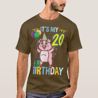 20誕生日かわいい豚3306 Tシャツ