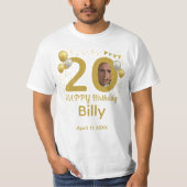 20誕生日の写真パーソナライズされた名 Tシャツ (正面)