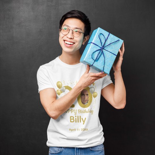 20誕生日の写真パーソナライズされた名 Tシャツ