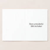 20誕生日はっきりした:「20歳！」 ゴールドフォイルカード 箔カード (内部)
