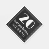 20誕生日インスパイア~アールデコルック"20",名前 スタンダードランチョンナプキン (角)
