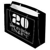 20誕生日インスパイア~アールデコルック"20" +名前 ラージペーパーバッグ (裏面アングル)
