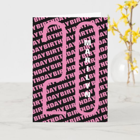 20誕生日インPink カード (黄色い花)