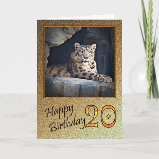 20誕生日カード(ユキヒョウ付) カード (正面)