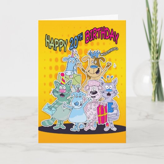 20誕生日カード – Moonies Doodlemoons カード (正面)