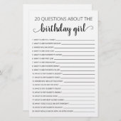 20誕生日ガール誕生日ゲームに関する質問 (正面/裏面)