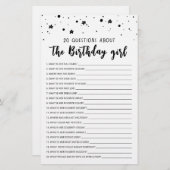 20誕生日ガール誕生日ゲームに関する質問 (正面/裏面)