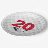 20誕生日ゴルフボールデザイン紙プレート ペーパープレート (アングル)