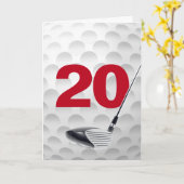 20誕生日ゴルフボールデザイン カード (黄色い花)